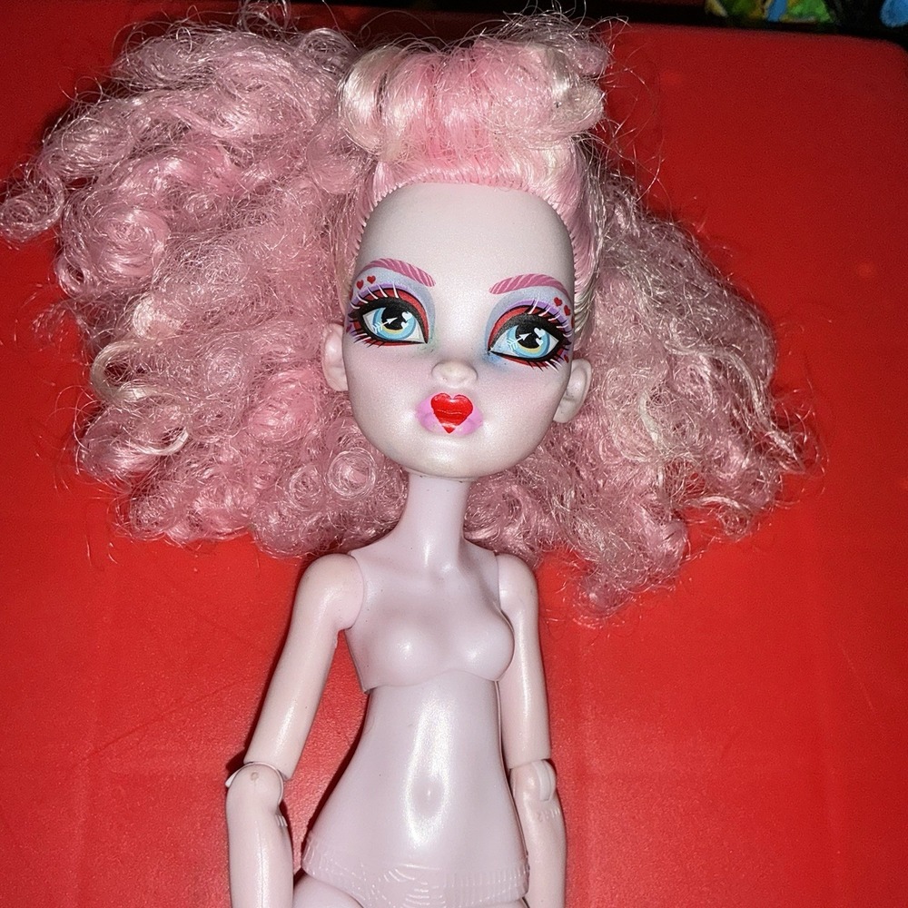 Monster High Doll Scary Sweet Birthday Cupid Asteria Nude Doll For Ooak Pink